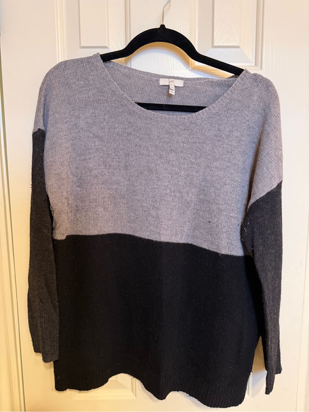 Joie Two-Tone Gray & Black Crewneck Sweater